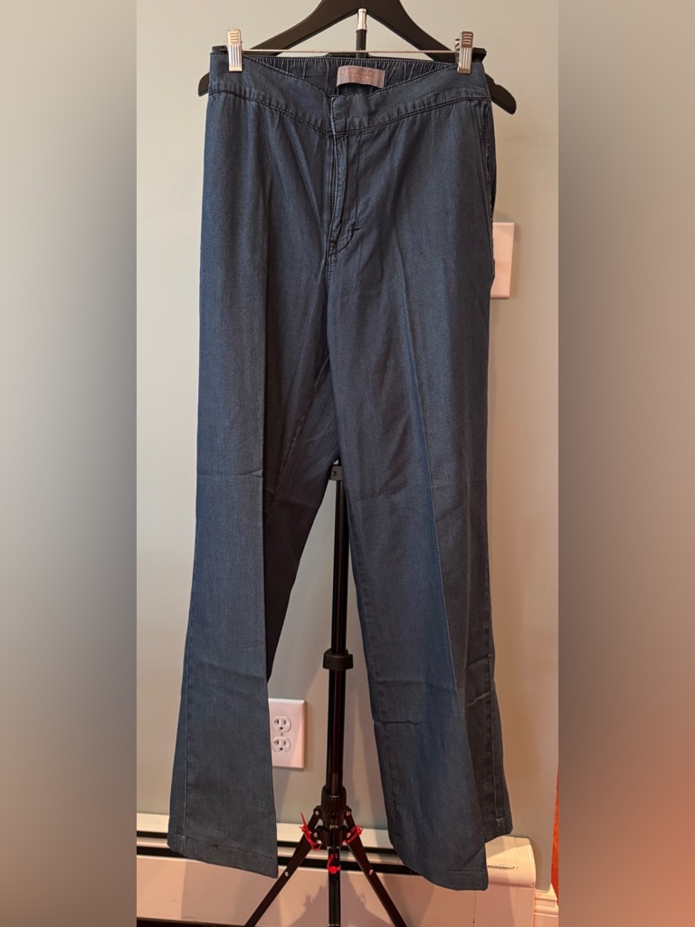 Seven7 Cotton Lyocell Trouser Wide Leg lightweight denim size 14W EUC M McCarthy